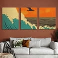 thumbnail image 6 of Shadudu Birds Canvas Wall Art Triptych Set Abstract Living Room Bedroom Decor 12"x16"x3pcs, 6 of 6