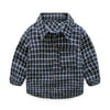 Fashion Baby Boy Wear Plaid Single-breasted Blouse Tops Shirt Kids Clothes