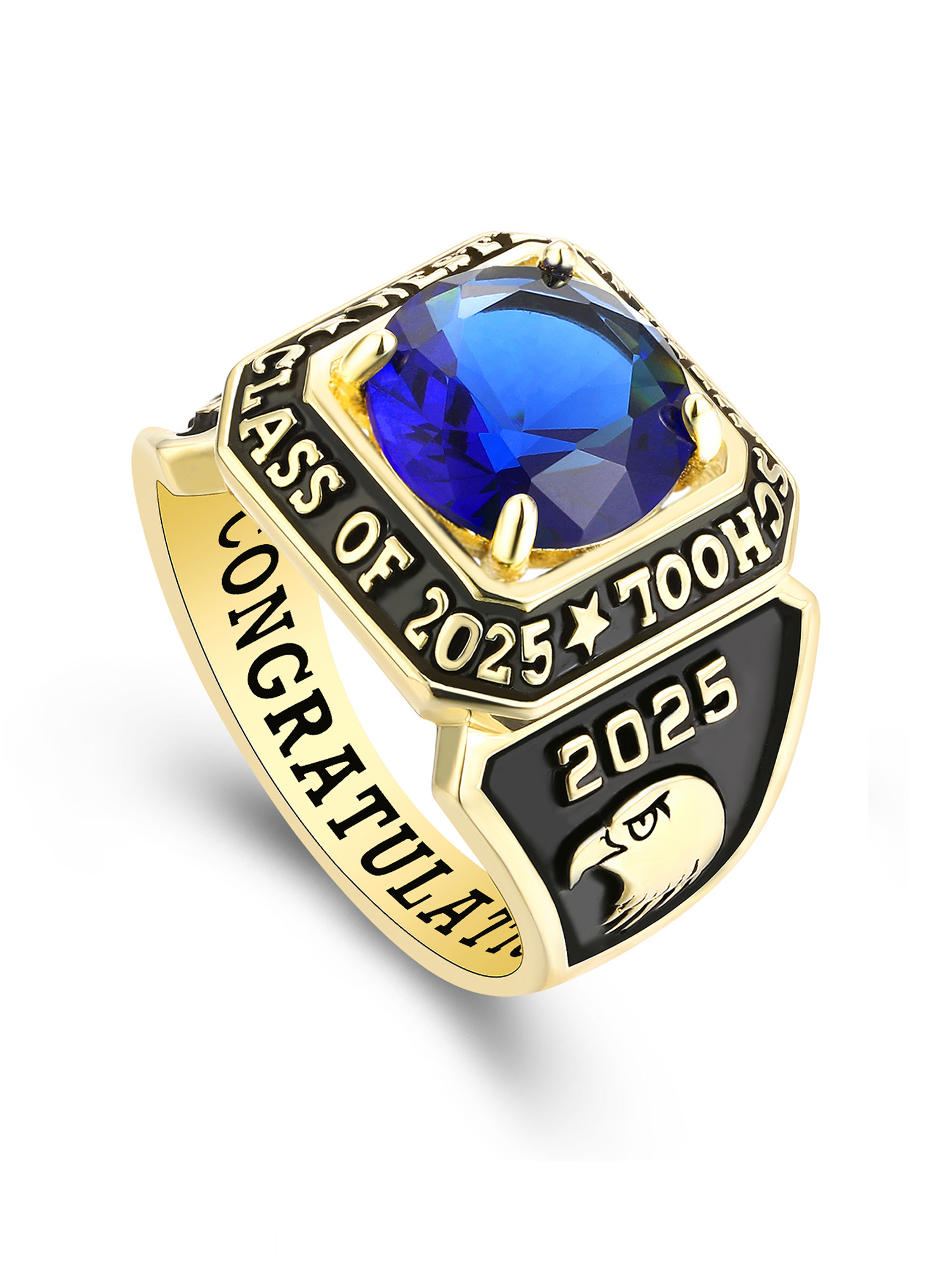 Mementos USA Personalized Men's Class Rings 10kt Yellow Gold for High School and College-Achiever