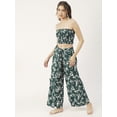 thumbnail image 3 of Moomaya Women Summer Coord Set, Printed 2 Pcs Crop Top with Palazzo, Resort Wear, 3 of 8