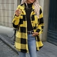 thumbnail image 5 of QIYAGBSA Plaid Fleece Jackets for Women Button Down Lapel Collar Fuzzy Plush Shacket Oversized Long Sleeve Fall Winter Warm Coat with Pockets, 5 of 9