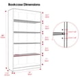 thumbnail image 3 of 5 Shelf Bookcase 60 Inch Tall, Cherry Wood Bookshelf for Bedroom Living Room Home Office, Adjustable Shelves, 3 of 8