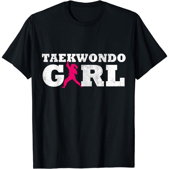 Taekwondo Girl Player Silhouette Sport Gift T-Shirt