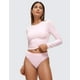 thumbnail image 3 of Tangas CRZ YOGA suaves de talle alto para mujer, sexy, cómoda, sin etiqueta, suave, elástica y transpirable, ropa interior femenina, paquete de 3, gris/blanco/rosa, XXS, 3 of 4