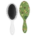 thumbnail image 2 of Avocado Artistic Hair Brush, Green Fruit Pattern Detangling Paddle Brush, Cute Kawaii Design, Fresh Aesthetic Print, 2 of 8