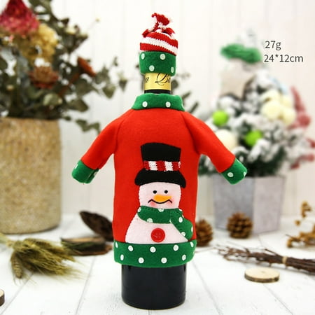 Santa Claus Wine Lovely Decoration With Hat Clothing Red Wine Bottle Case