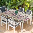 thumbnail image 2 of Purple Flowers Table Cloths for 3 Foot Rectangle Tables, Spring Butterflies Lavender Daisy Beige Patio Waterproof Elastic Fitted Tablecloths, Washable Rectangular Table Cover for Camping, 2 of 8