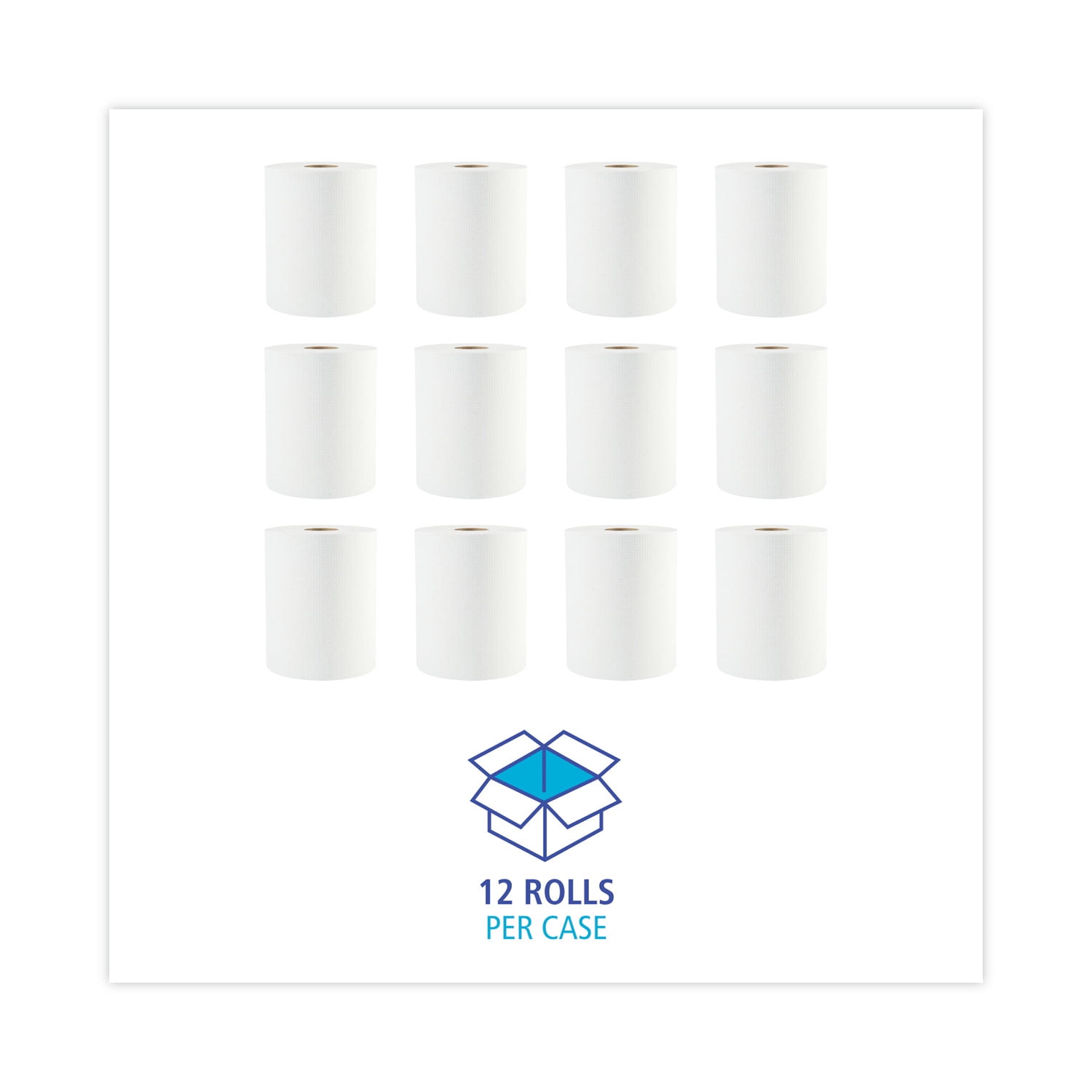 Boardwalk Hardwound Commercial Paper Towels, White, 12 Rolls Per Carton