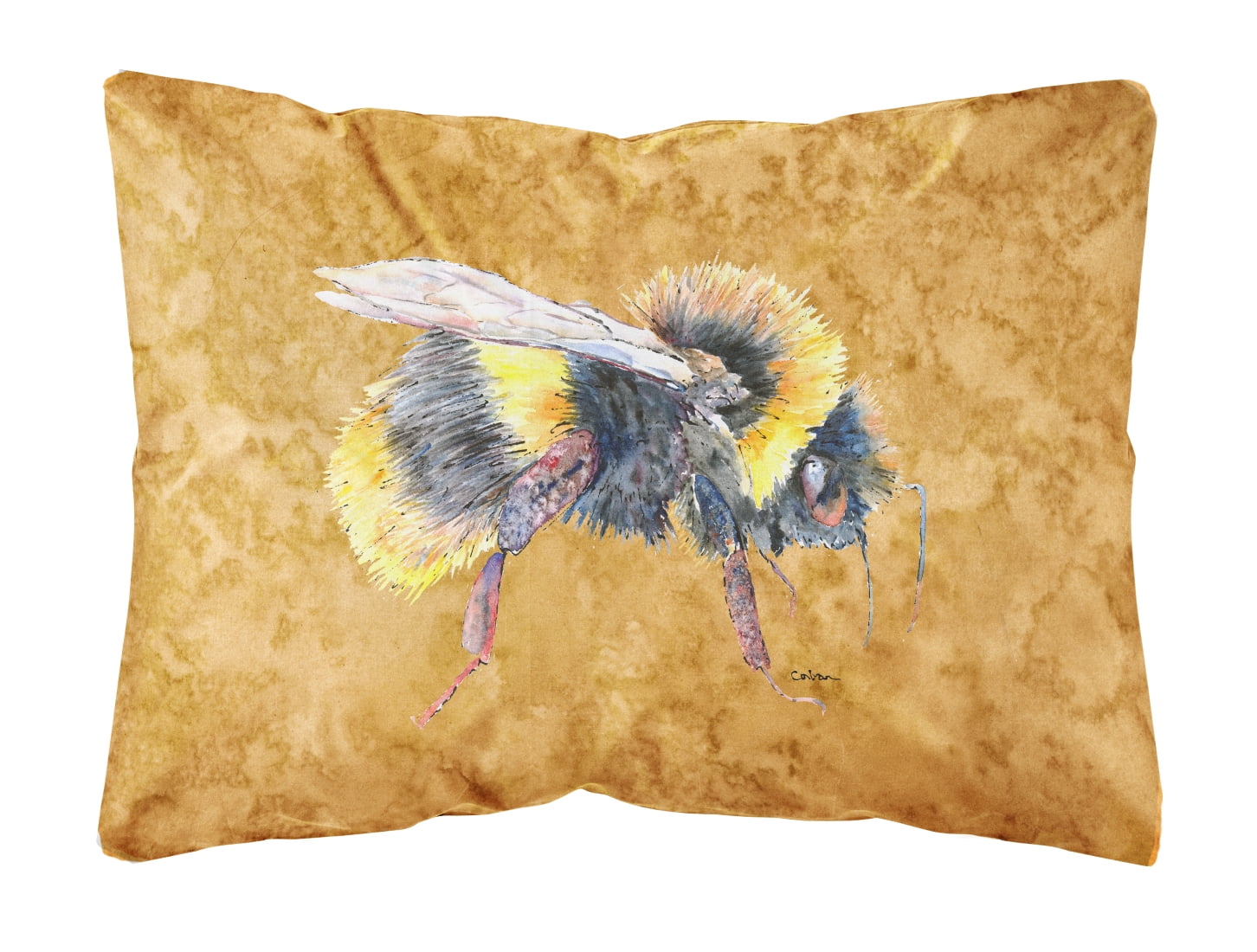 Bee On Gold Canvas Fabric Decorative Pillow Walmart Com