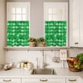thumbnail image 3 of 3 Piece Kitchen Curtains and Valances Set Green Fish Scale Cafe Curtains 24 Inch Length Modern Geometric Ombre Abstract Moroccan Valance & Tier Curtain for Living Room Bedroom 54"x18"+27"x24"*2, 3 of 6