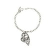 Controse Women's Silver-Toned Stainless Steel Free Love Bracelet 7" plus 1" extender