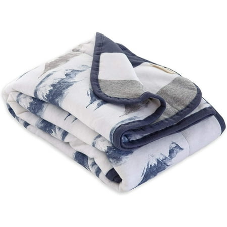 UPC: 0843474132491 | Burt s Bees Baby – Reversible Blanket Nursery Stroller & Tummy-Time Organic Jersey Cotton Quilted Infant & Toddler Bedding Watercolor Mountains