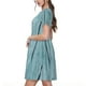 thumbnail image 2 of Balery Turquoise Wooden1 Vestidos sueltos de manga corta para mujer, vestidos de verano 2025, vestidos casuales de corte A con vuelo., 2 of 6