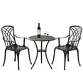 thumbnail image 6 of Withniture 3 Piece Outdoor Bistro Set Round Patio Table and Chairs with 2" Umbrella Hole, Bronze, 6 of 8