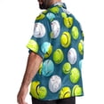 thumbnail image 3 of Tennis Men's Short Sleeve Spread Collar Poplin Button Down Casual Printed Summer Beach Unisex Shirts, 3 of 6