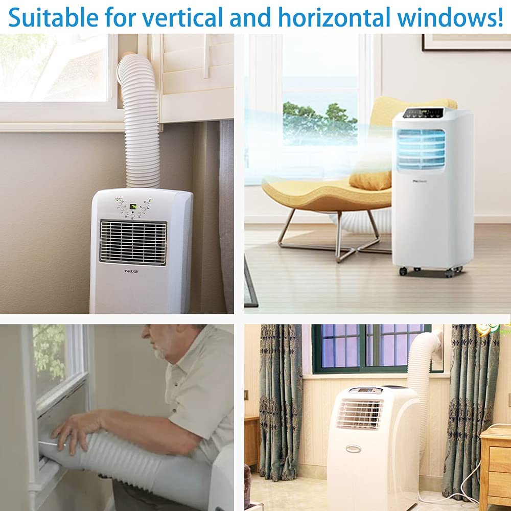 Portable Air Conditioner Window Vent Kit, Adjustable Window Seal with 5.9 Inch Diameter, 78.7 Inch Length Exhaust Hose for A/C Unit Universal for Sliding Horizontal or Vertical Window