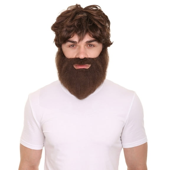 HPO Costume Wigs Brown Halloween Costume with Adjustable for Adult Men