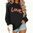 thumbnail image 2 of Busydd Valentine Shirts for Women Trendy Love Heart Print Womens Long Sleeve Tops Casual Comfortable Cotton Crewneck Spring Tops for Women 2XL, 2 of 5