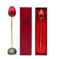 thumbnail image 3 of Simulación Rosa Anillo Caja Pendientes Caja Portador Mujer Joyería Empaquetado Flowed Flowed Holder Cumpleaños Novias Regalos Portador Guardurnaity AP004499-00B, 3 of 6