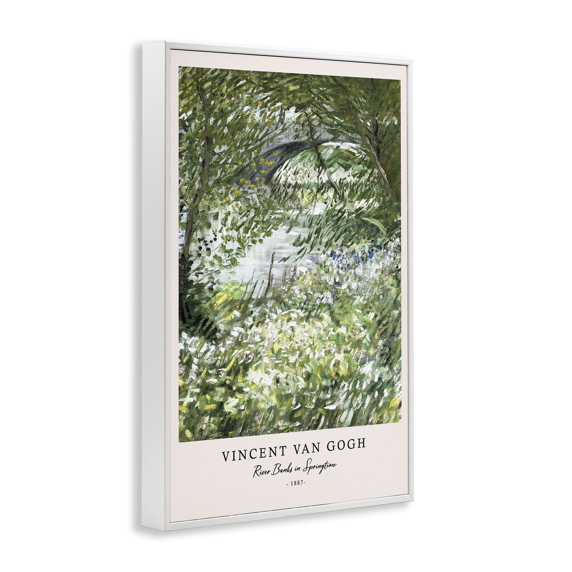 Stupell Industries Classic River Banks At Springtime White Framed Giclee Art, design by Vintage Hustle