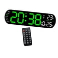 thumbnail image 2 of Reloj despertador digital, reloj de escritorio conmutable  degreeF/ degreeC, visualización de temperatura, fecha y semana, reloj calendario para mesita de noche, Verde, 2 of 7