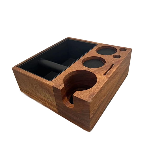 Portafiltros de madera para café expreso, soporte para filtro de café, organizador de filtros L