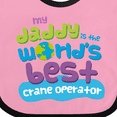 thumbnail image 4 of Inktastic Worlds Best Crane Operator Daddy Boys or Girls Baby Bib, 4 of 4