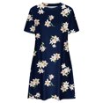 thumbnail image 4 of SMihono Robe d'Été Grande Taille pour Femmes 2023 Décontractée Unie Ample à Manches Courtes Robe Ample Robe à Imprimé Floral Robe à Imprimé Tournesol, 4 of 4