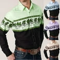 thumbnail image 5 of MYG Chemises Western à Manches Longues pour Hommes Chemise Habillée Ajustée Décontractée à Boutons, 5 of 5
