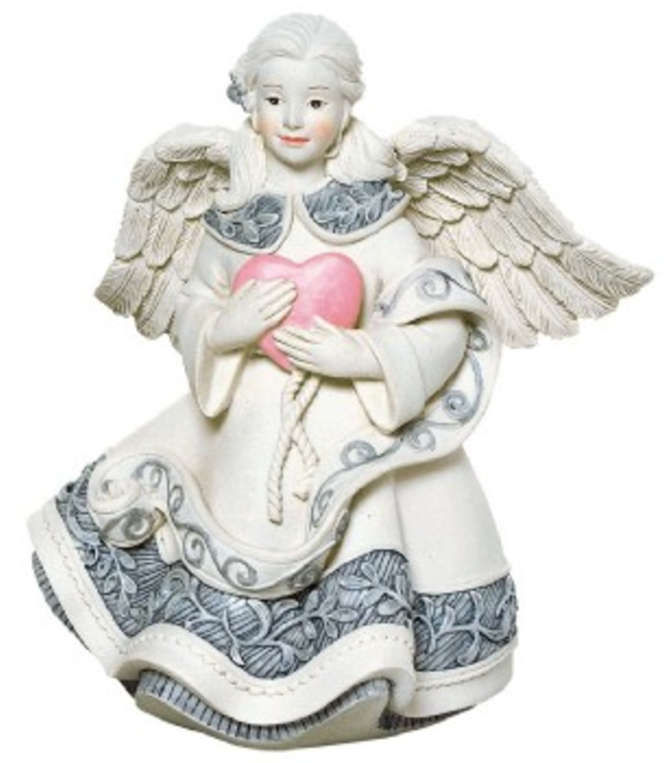 Sarah's Angels Little Girl Angel Figurine Holding Heart 4.5