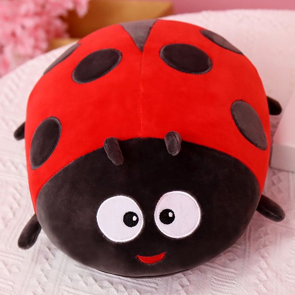 LEEYNEER1Pcs Cute Plush Toy Soft Ladybug Ladybird Insect Hold Doll Pillow Christmas,Holiday and Birthday Gifts Red 15.7 inch