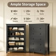 thumbnail image 5 of FANRAL 5 Drawers Tall Dresser for Bedroom,Wood Tall Dresser Modern Chest of Drawers,Closet Clothes Organizer Storage Cabinet,Black Dresser, 5 of 7
