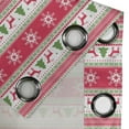 thumbnail image 4 of Ambesonne Nordic Grommet Curtain, Needlework Style Xmas, 50" x 72", Pink Lime Green White, 4 of 6
