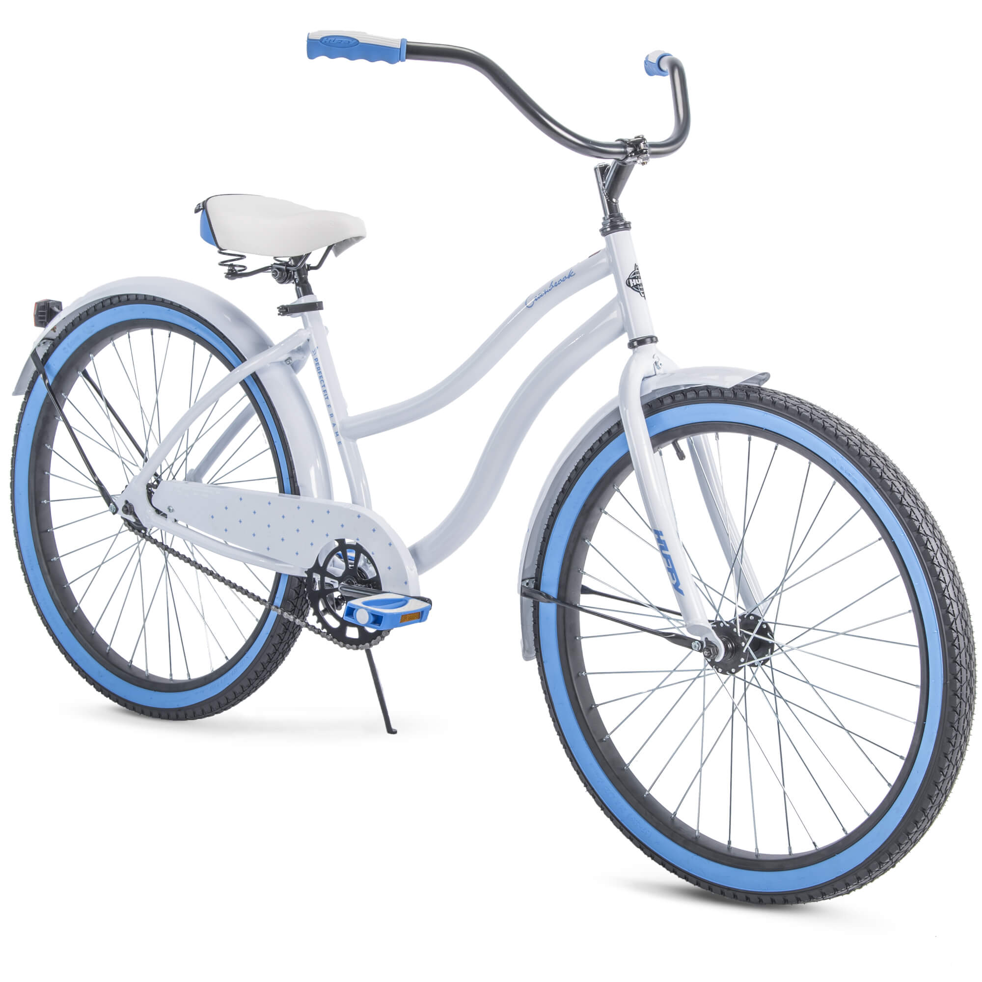 Womens Bicycle Beach Cruiser 26 Inch Ride Bike Road Comfort Blue White Bicycles | eBay