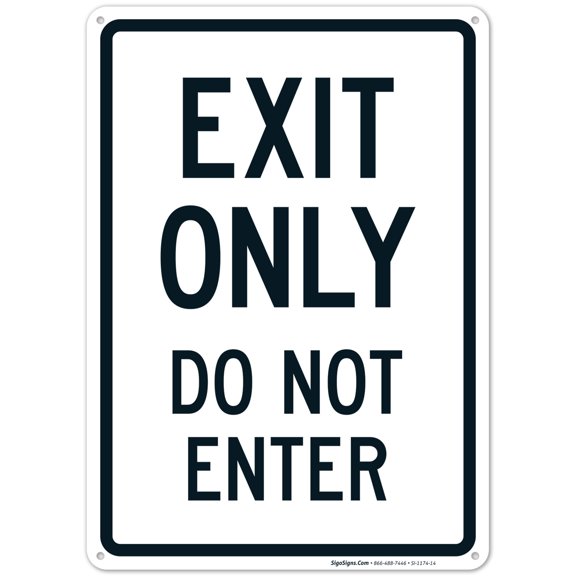 Exit Only Do Not Enter Sign,