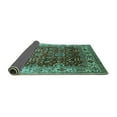 thumbnail image 2 of Ahgly Company Indoor Round Oriental Turquoise Blue Industrial Area Rugs, 6' Round, 2 of 4
