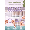 thumbnail image 6 of 12 Pack Shower Curtain Rings Hooks Plastic Easy Glide Snap Closure Rust Free Fits All Standard Shower Rods Lavender, 6 of 6