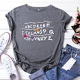 thumbnail image 1 of T-shirts d'Été pour Femmes Grande Taille à Manches Courtes T-Shirt d'Été pour Femmes avec Lettres de l'Alphabet Imprimées Fruit Décontracté à Manches Courtes T-Shirt à Col en V pour Femmes en Liquidation, 1 of 4