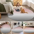 thumbnail image 5 of Round Area Rugs 8 Feet - Pink Gray Gradient Soft Indoor Throw Rugs Carpets for Living Dining Bedroom Kids Room Non-Slip Playroom Crawl Rug Floor Mats Modern Minimalist Ombre Style, 5 of 9