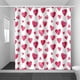 thumbnail image 4 of Cortina de ducha de San Valentín con ganchos | Diseño romántico de rosas rojas y gnomos con forma de corazón | Tejido de poliéster resistente al agua para decoración de baño, 4 of 6