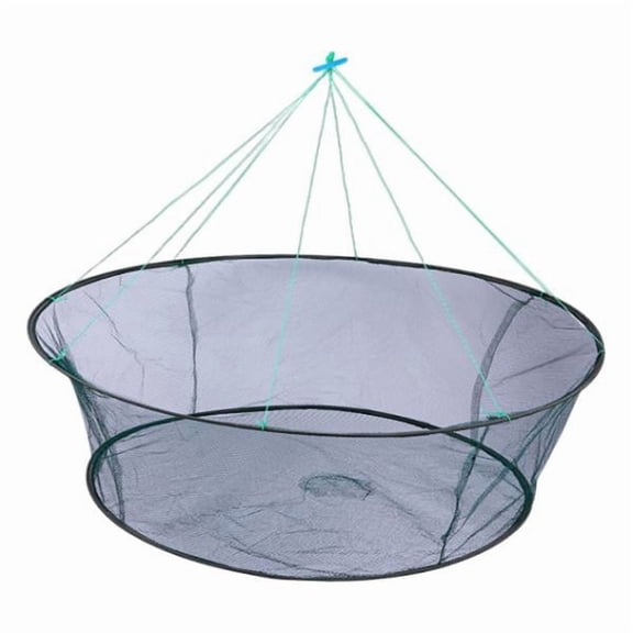Fishing Net Crab Cage Basket Foldable Nylon Mesh Large Size for Anglers Outdoor Pier Crawfish Shrimp Use