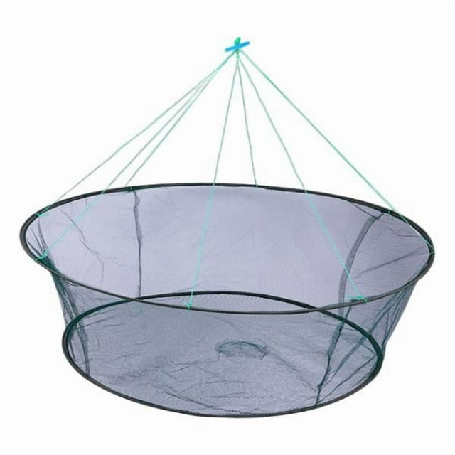 Red de pesca de nailon plegable, ligera, resistente, portátil, para lanzar a mano, para cangrejos, pececillos, camarones y cangrejos de río.