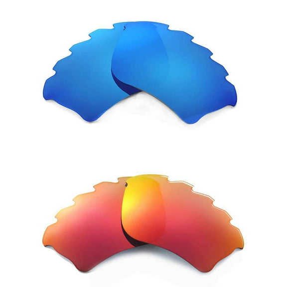 New Walleva Polarized Ice Blue   Fire Red Vented  Replacement Lenses For Oakley Half Jacket XLJ Sunglasses