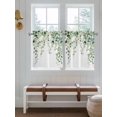 thumbnail image 7 of Half Window Curtain 36 Inches Long, Eucalyptus Leaves Window Treatment Curtain Drapes, Teal Botanical Summer Watercolor Small Tier Curtains for Bathroom Over Sink, 27.5"x36", 2 Panels, 7 of 7