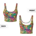 thumbnail image 5 of Fotbe Colorful Dinosaur Pattern Womens' Sports Bra Longline Wirefree Padded with Medium Support Sports Moisture-Wicking Workou Vest,Tank Top-, 5 of 7