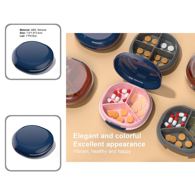 Pill Box Portable Non-slip Silicone Buckle Design Pill Organizer for Office