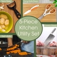 thumbnail image 3 of BambooMN High Carbon, Rust Resistant, Stainless Steel Chef Knife, Meat Cleaver, Kitchen Shears, Fruit/Vegetable Peeler, and Ceramic Non-Corrosive Paring Knife - 5 Piece Kitchen Set for Cooking, 3 of 6