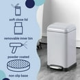 thumbnail image 6 of happimess Betty Retro Mini 3.2-Gallon Step-Open Trash Can, Gloss Gray, HPM1012E, 6 of 7
