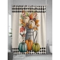 thumbnail image 5 of Fsddascl Fall Pumpkin Shower Curtain Set - 48" x 72" Washable Bathtub Curtain with 12 Hooks, Thanksgiving Maple Leaf Plant Fruit Plaid Waterproof Fabric Stall Shower Curtains for Bathroom/Bathtub, 5 of 6