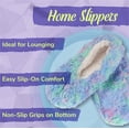 thumbnail image 4 of BambooMN Women's Tie Dye Fuzzy Non-Slip Slippers - Caribbean Waves - Large - 3 Pairs, 4 of 4